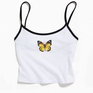 Urban White Butterfly Tank Top